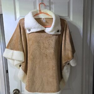 Women's Tan and Cream Cape Coat